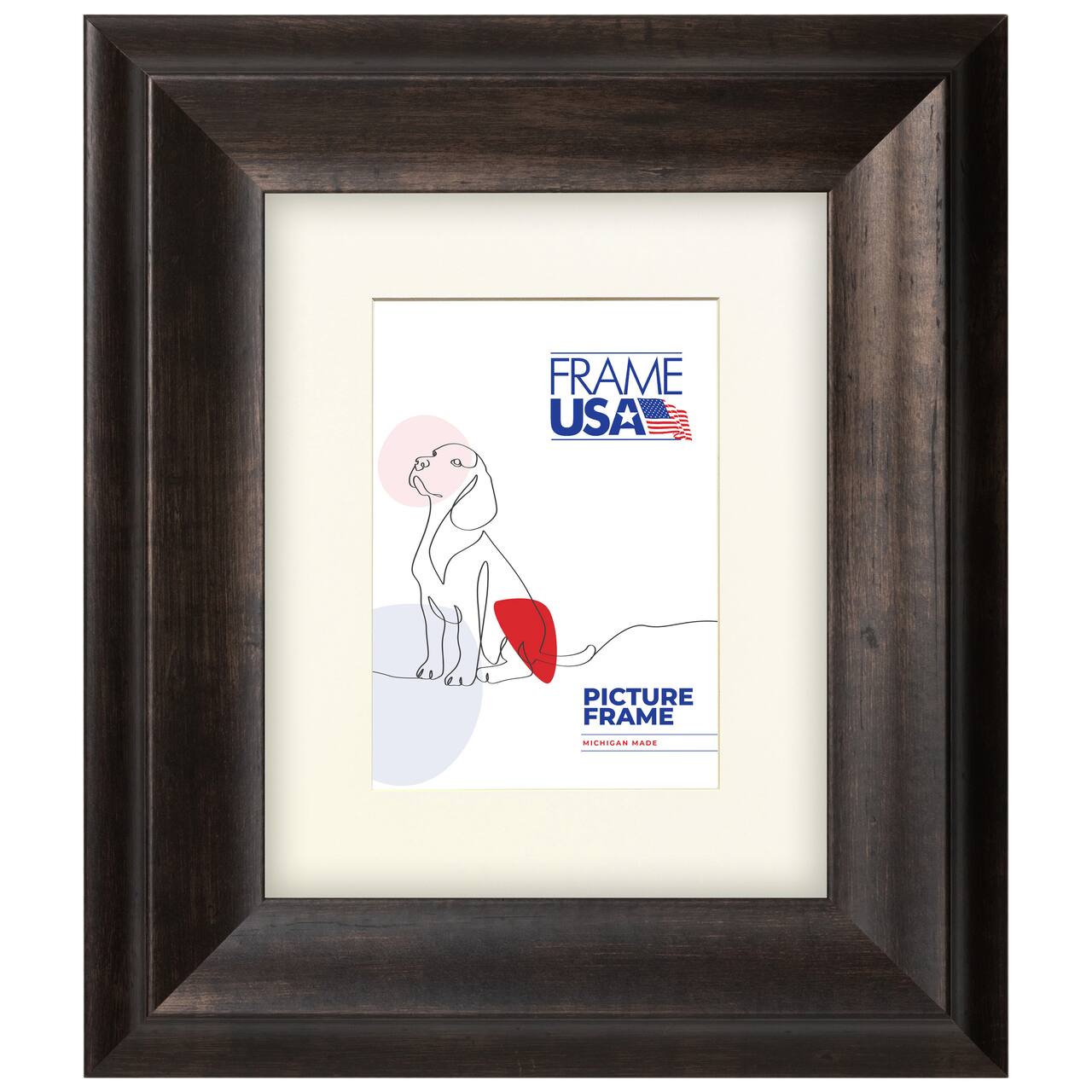 Frame USA Verona Wide Espresso Single Image Picture Frame with Mat